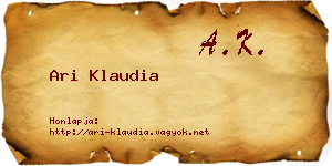 Ari Klaudia névjegykártya